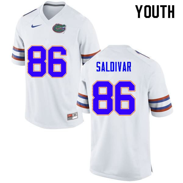 Youth NCAA Florida Gators Andres Saldivar #86 Stitched Authentic Nike White College Football Jersey ZJQ5665KZ